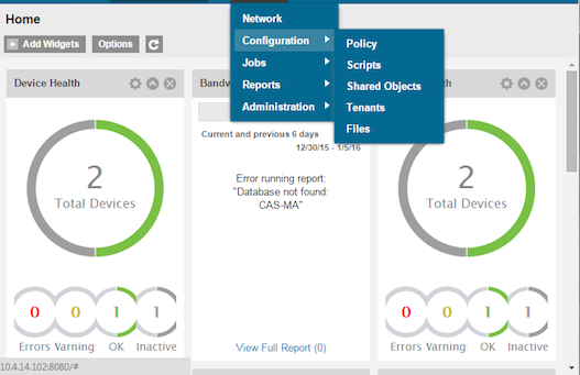 Screenshot of Management Center
